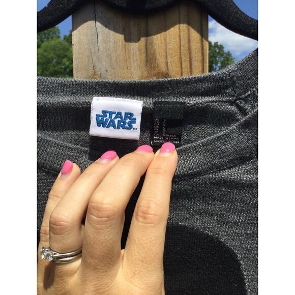 Star Wars Womens Sweater Size Small Grey Darth Vader Crew Neck Nerd Geek Twee - Picture 2 of 7